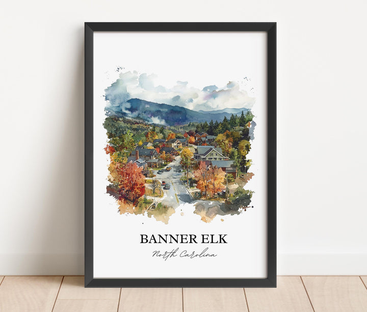 Banner Elk NC Wall Art, Blue Ridge NC Print, North Carolina Watercolor, Banner Elk NC Gift, Travel Print, Travel Poster, Housewarming Gift