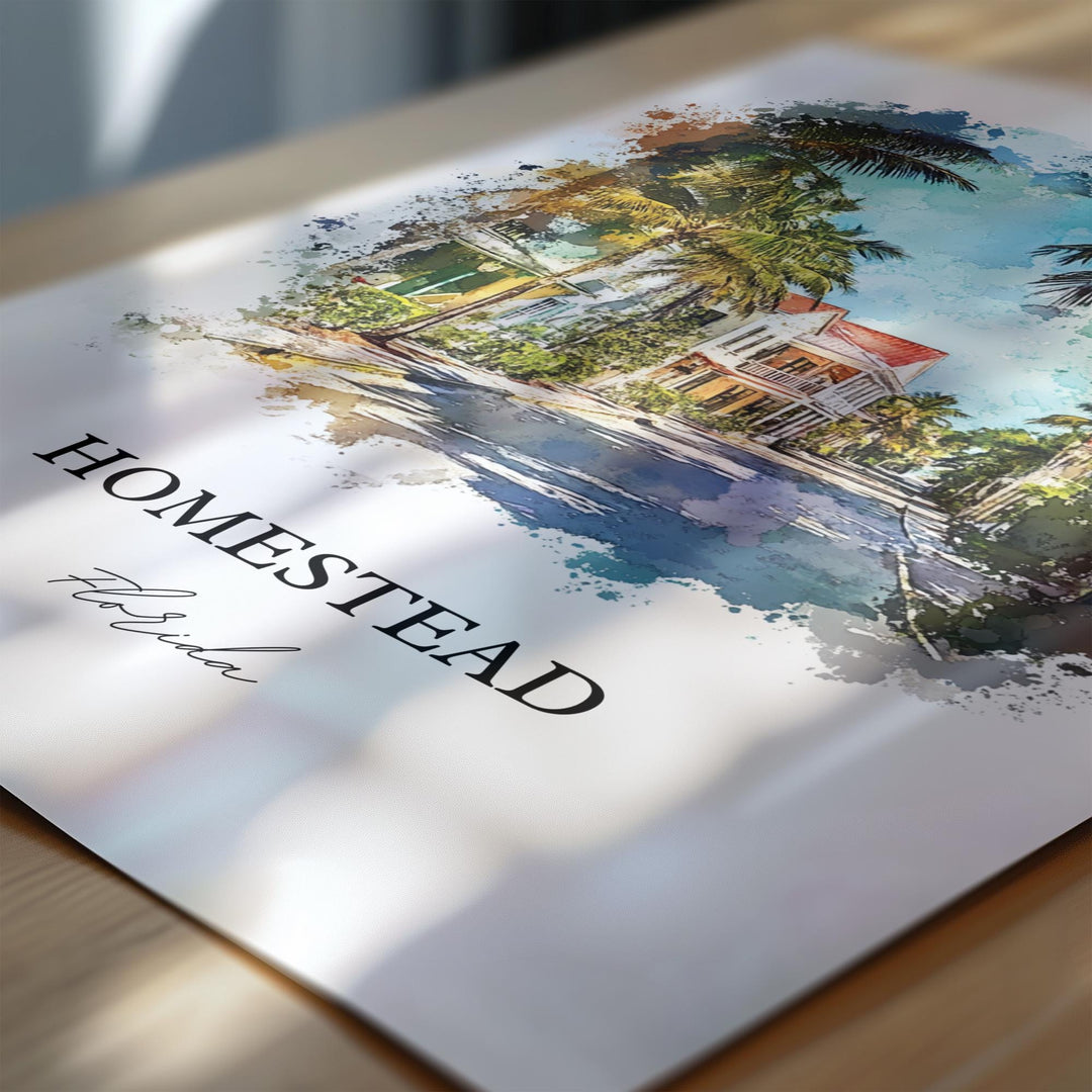 Homestead, Florida, USA – Watercolor Art Print