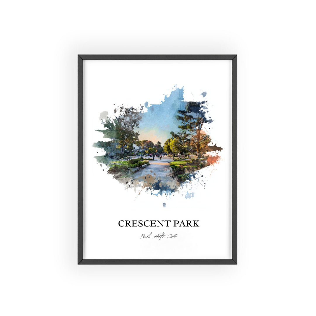 Crescent Park, California – Watercolor Art Print