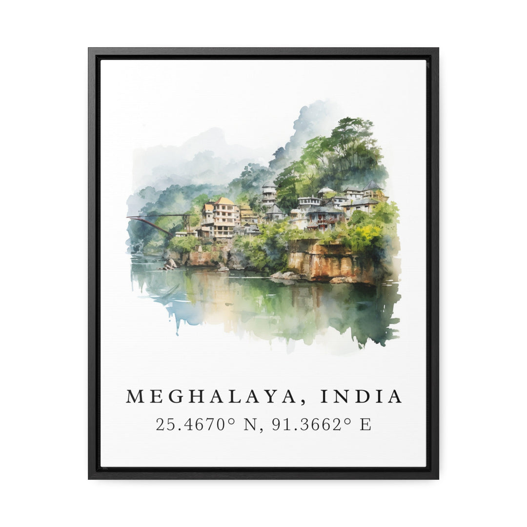 Meghalaya traditional travel art - India, Meghalaya poster, Wedding gift, Birthday present, Custom Text, Personalised Gift