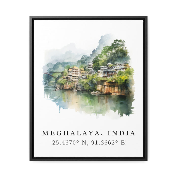 Meghalaya traditional travel art - India, Meghalaya poster, Wedding gift, Birthday present, Custom Text, Personalised Gift