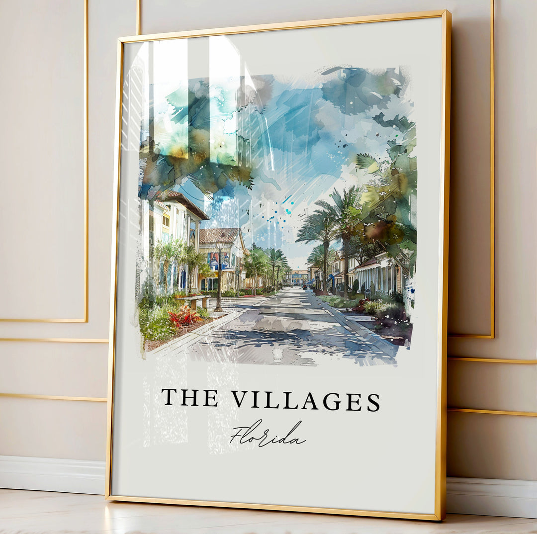 The Villages Art Print, Florida Print, The Villages Wall Art, Villages FL Gift, Travel Print, Travel Poster, Travel Gift, Housewarming Gift