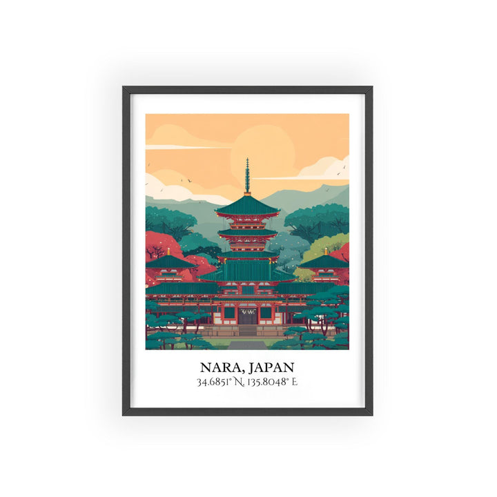 Nara Japan Art, Nara Retro Travel Art, Nara Japan Home Decor, Japan Gift, Japan Travel Art, Travel Prints, Housewarming Gift