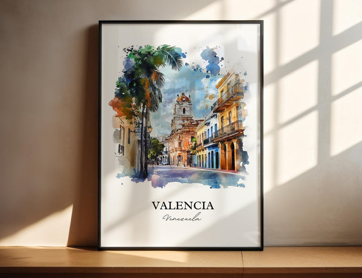 Valencia Venezuela Wall Art, Carabobo State Print, Venezuela Watercolor Art, Valencia Gift, Travel Print, Travel Poster, Housewarming Gift