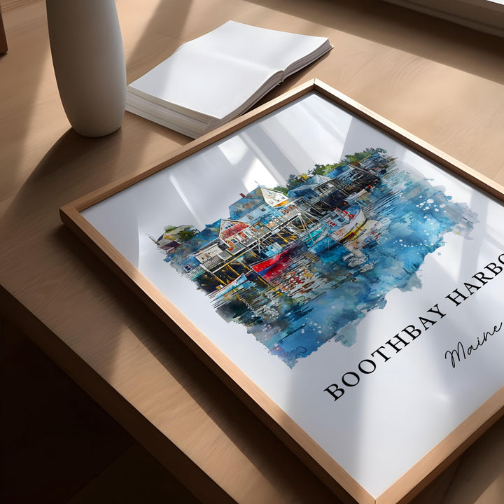 Boothbay Harbor, Maine – Watercolor Art Print