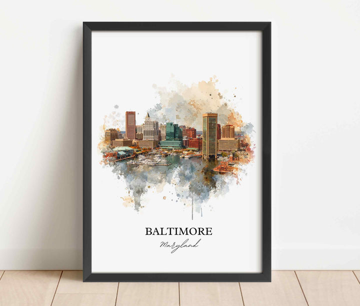 Baltimore, Maryland – Watercolor Art Print