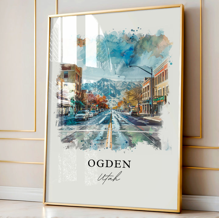 Ogden Utah Wall Art, Ogden Print, Ogden Utah Watercolor, Snowbasin Utah Gift,