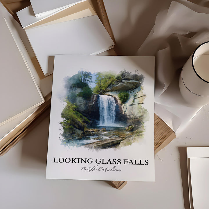 Looking Glass Falls Wall Art, Pisgah Print, North Carolina Artwork, Looking Glass Falls Gift, Travel Print, Travel Poster, Housewarming Gift