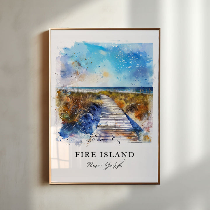 Fire Island Art Print, Long Island NY Print, Fire Island Wall Art, NY Gift, Travel Print, Travel Poster, Travel Gift, Housewarming Gift