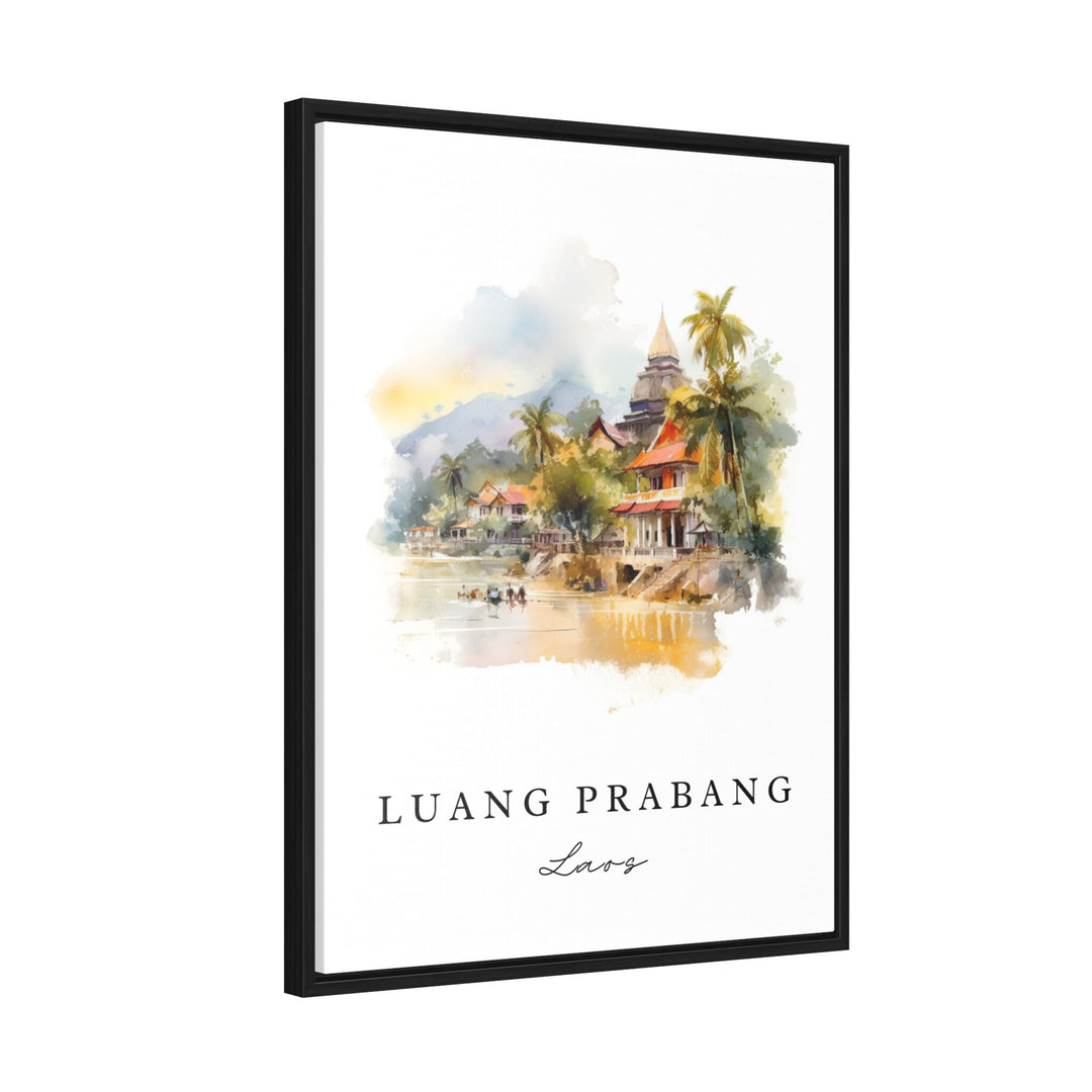 Luang Prabang traditional travel art - Laos, Luang Prabang poster, Wedding gift, Birthday present, Custom Text, Personalized Gift