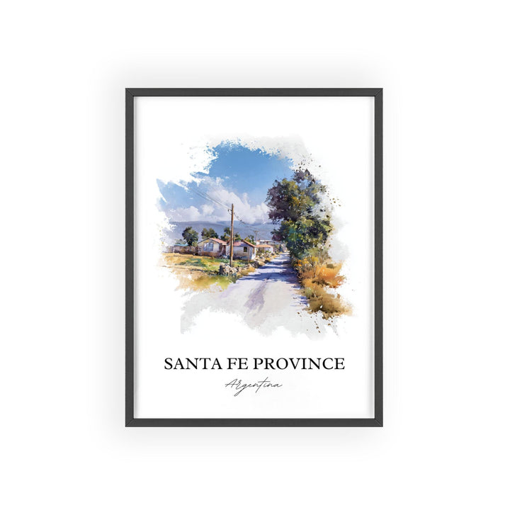 Santa Fe Province Art, Santa Fe Argentina Print, Argentina Watercolor Art, Argentina Gift, Travel Print, Travel Poster, Housewarming Gift