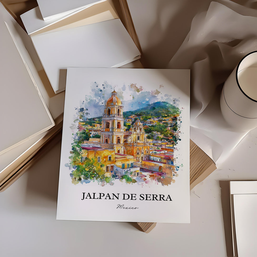 Jalpan de Serra Wall Art, Querétaro Print, Mexico Watercolor Art, Jalpan de Serra Gift, Travel Print, Travel Poster, Housewarming Gift