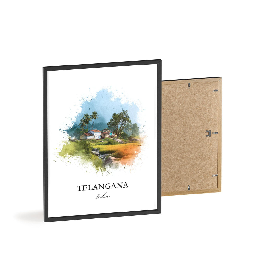 Telangana India Wall Art, Telangana Print, India Watercolor Art, Telangana India Gift, Travel Print, Travel Poster, Housewarming Gift