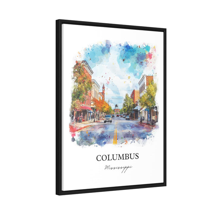 Columbus MS Art, Lowndes County Print, Mississippi Watercolor, Columbus Mississippi Gift, Travel Print, Travel Poster, Housewarming Gift