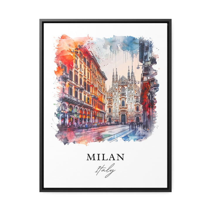 Milan Italy Wall Art, Milan Print, Milan IT Watercolor, Milan Italy Gift,