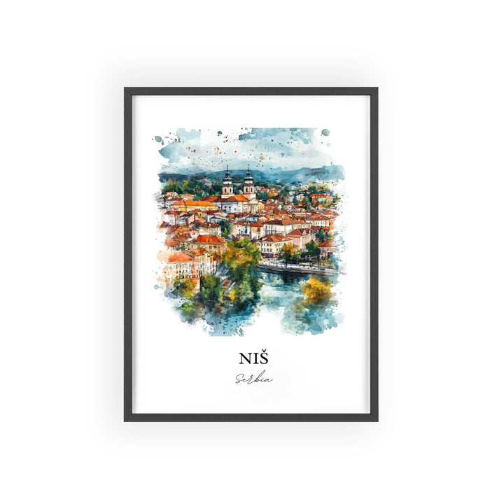 Nis Serbia Wall Art, Nish Print, Serbia Watercolor Art, Nish Sebria Gift, Travel Print, Travel Poster, Housewarming Gift