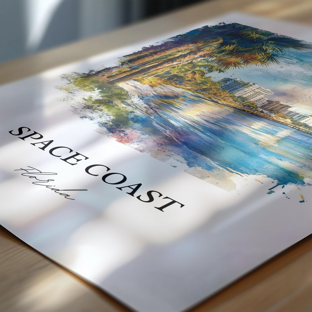 Space Coast, FL, USA – Watercolor Art Print