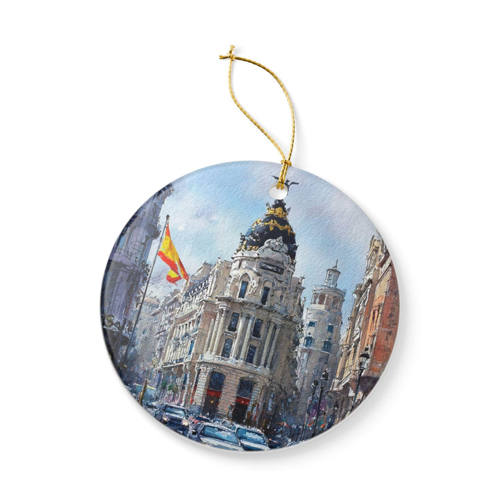 Madrid Spain Ornament: Unique Madrid Souvenir, Madrid Xmas Decor, and Authentic Madrid Skyline Gift