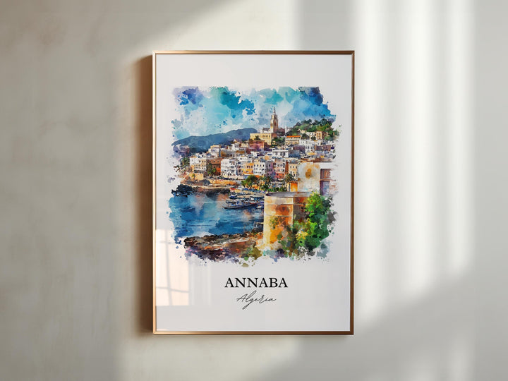 Annaba Algeria Wall Art, Annaba Print, Algeria Watercolor Art, Annaba Algeria Gift, Travel Print, Travel Poster, Housewarming Gift