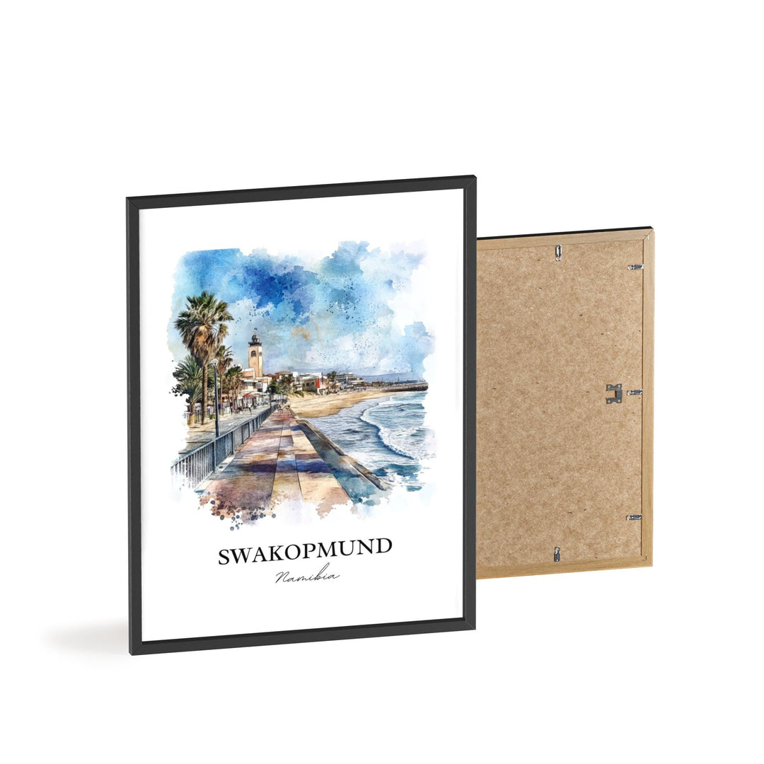 Swakopmund Wall Art, Namibia Print, Namibia Watercolor Art, Swakopmund Gift, Travel Print, Travel Poster, Housewarming Gift