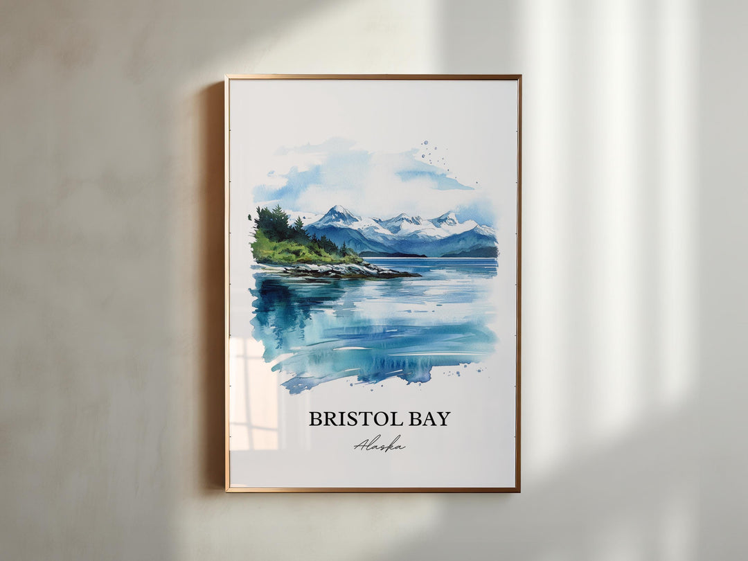 Bristol Bay Wall Art, Bristol Bay Print, Alaska Watercolor Art, Bristol Bay Gift, Travel Print, Travel Poster, Housewarming Gift