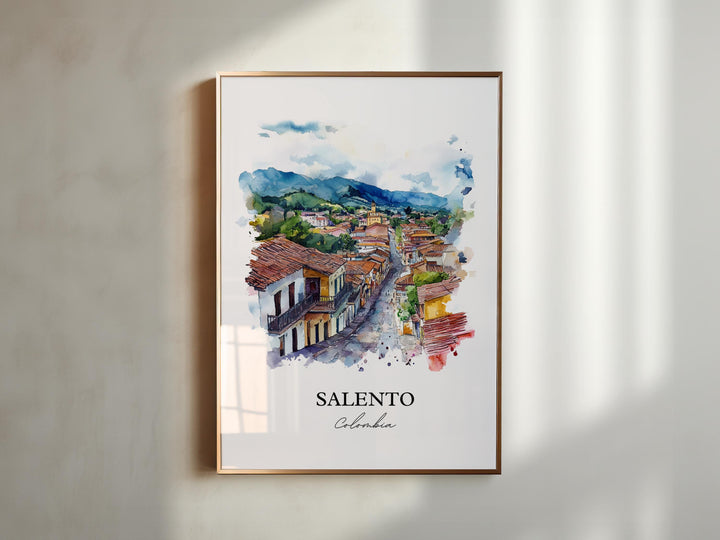 Salento Colombia Wall Art, Salento Print, Bogotá Watercolor Art, Salento Colombia Gift, Travel Print, Travel Poster, Housewarming Gift