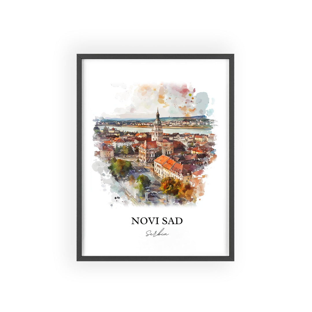 Novi Sad Wall Art, Vojvodina Province Print, Serbia Watercolor Art, Novi Sad Serbia Gift, Travel Print, Travel Poster, Housewarming Gift