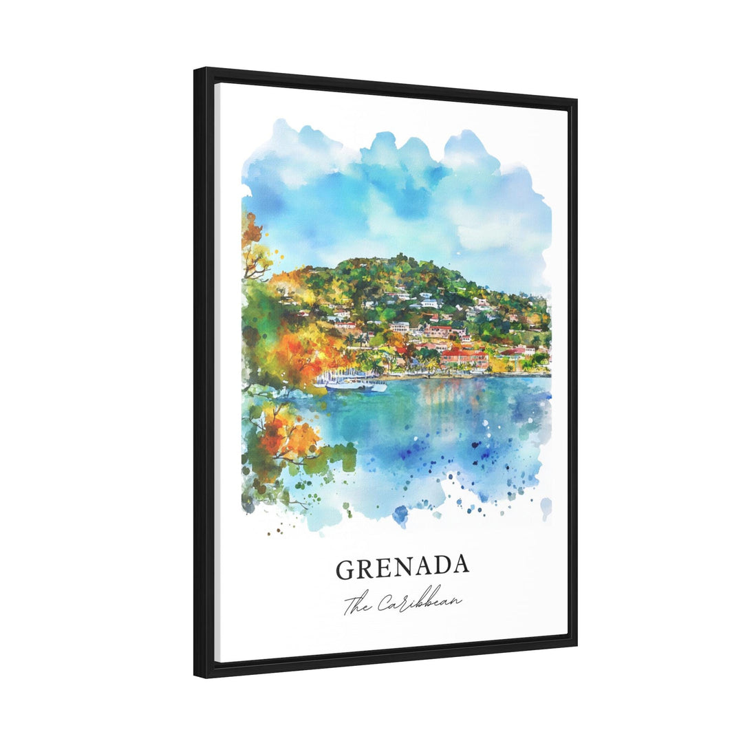 Grenada Wall Art, Grenada Caribbean Print, Grenada Watercolor Art, Grenada Island Gift,