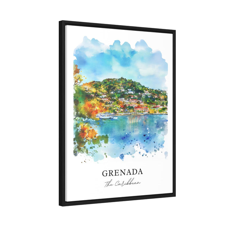 Grenada Wall Art, Grenada Caribbean Print, Grenada Watercolor Art, Grenada Island Gift,
