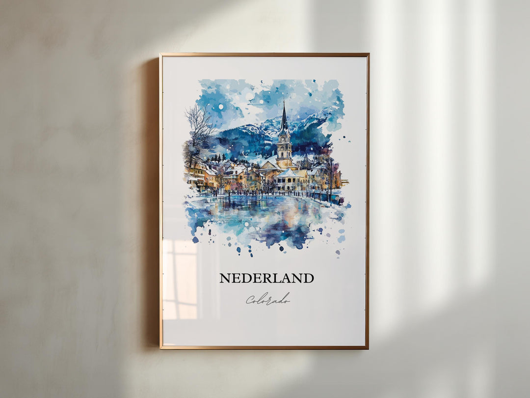 Nederland CO Wall Art, Boulder County Print, Nederland CO Watercolor Art, Barker Meadow Gift, Travel Print, Travel Poster, Housewarming Gift