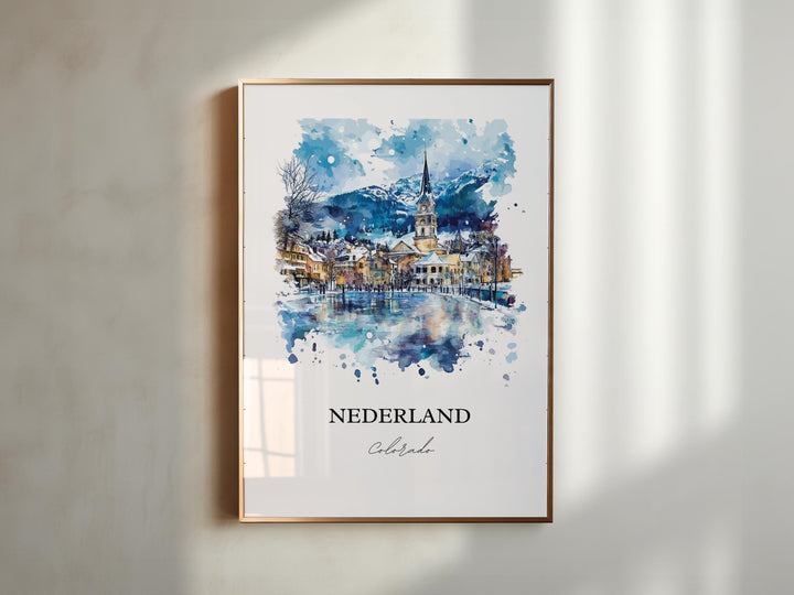 Nederland CO Wall Art, Boulder County Print, Nederland CO Watercolor Art, Barker Meadow Gift, Travel Print, Travel Poster, Housewarming Gift