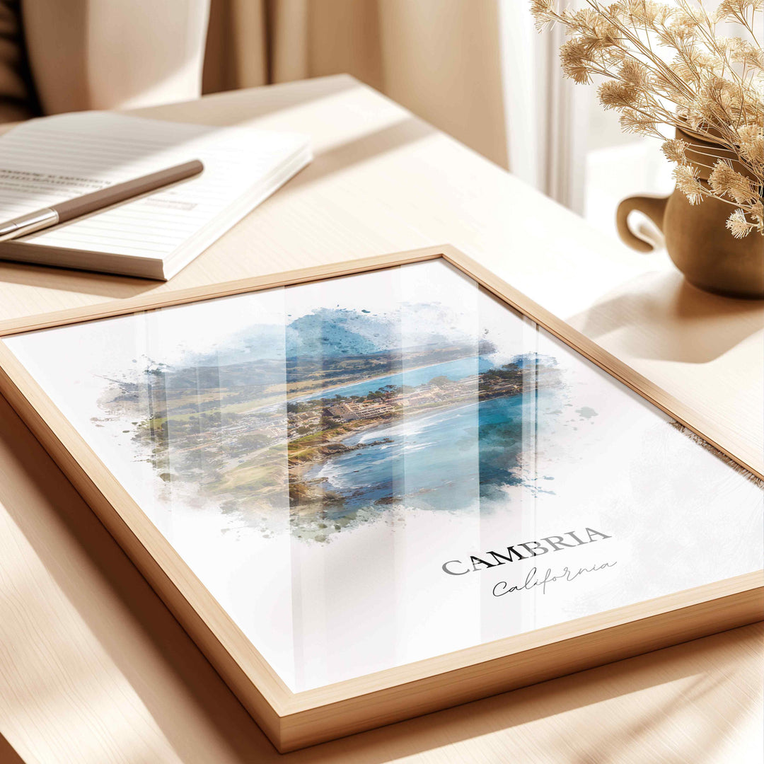 Cambria, California – Watercolor Art Print