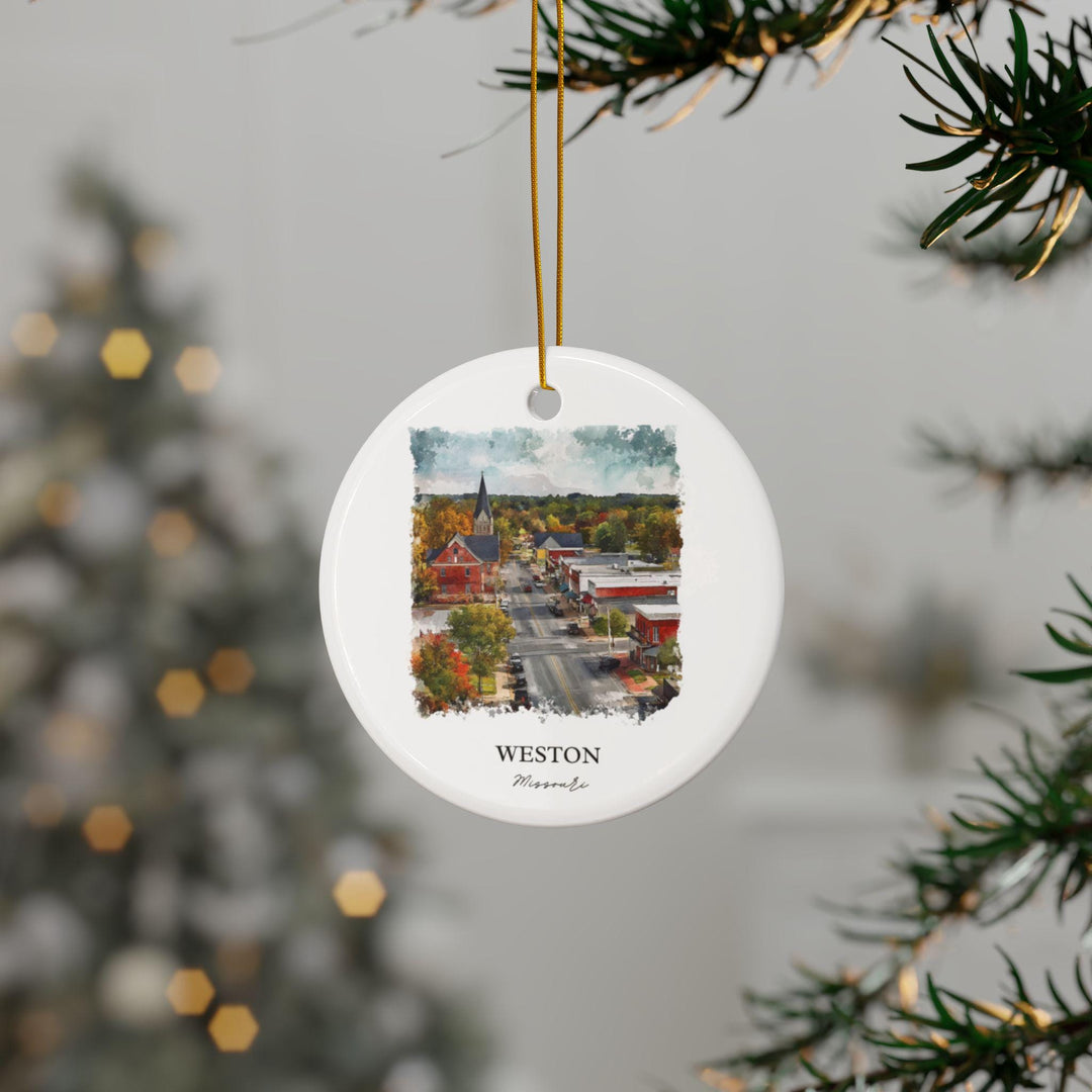 Weston Missouri Ornament: Unique Weston MO Souvenir, Missouri Xmas Decor, and Authentic Weston MO Gift