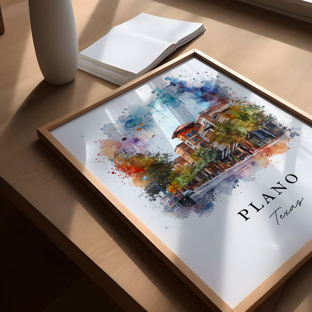 Plano Texas wall art - Texas, Plano print, Plano TX Wedding gift, Plano Birthday present, Custom Text, Perfect Gift