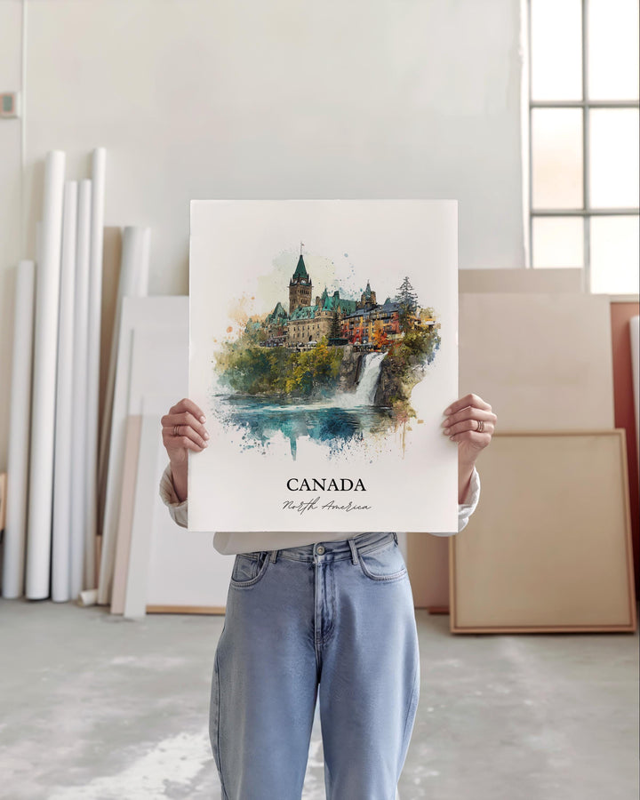 Canada Wall Art, Canada Print, Canada Watercolor Art, Canada Country Gift, Travel Print, Travel Poster, Housewarming Gift