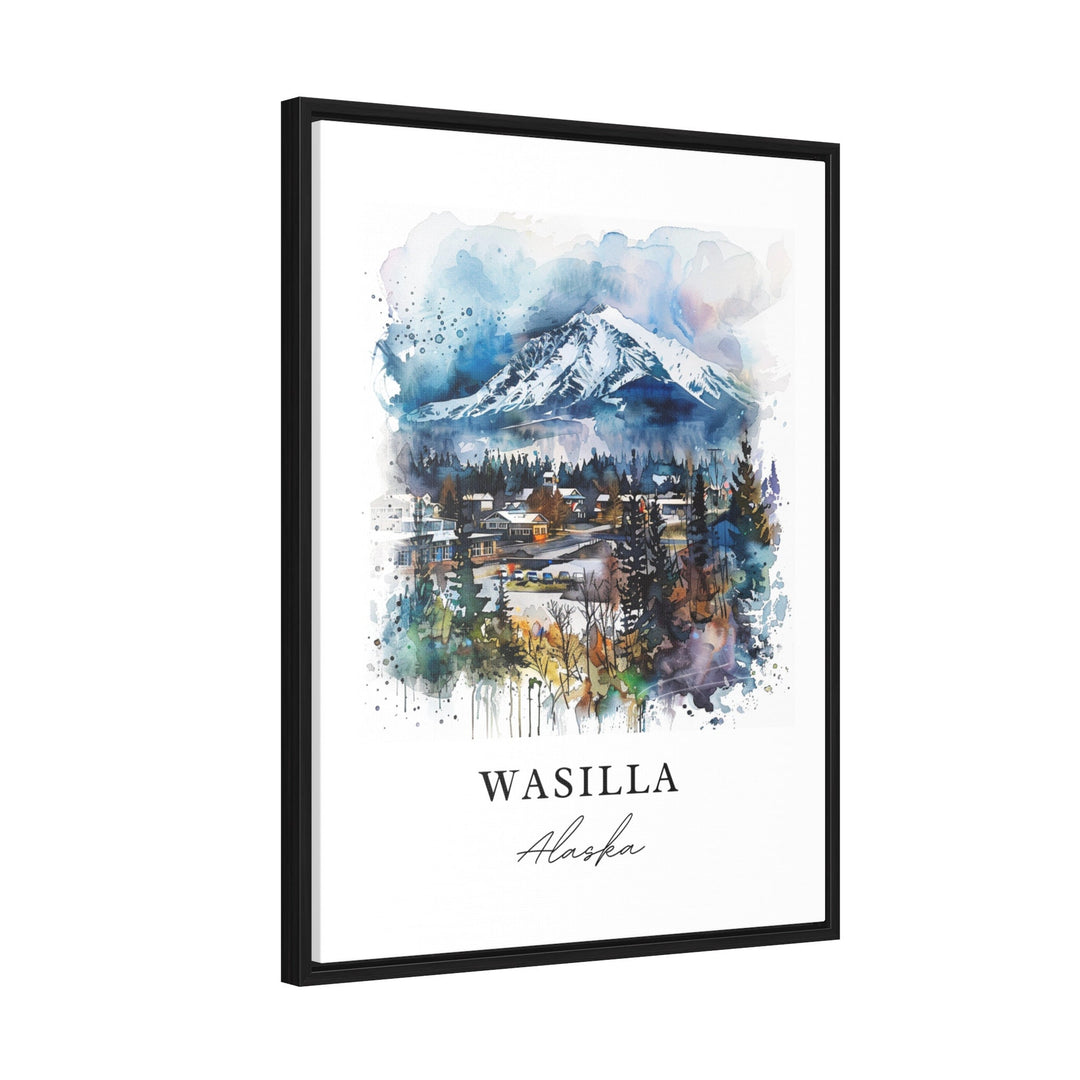 Wasilla Alaska Wall Art, Wasilla AK Print, Wasilla AK Watercolor, Cook Inlet Alaska Gift,