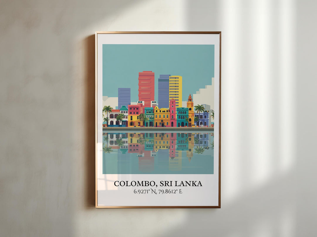 Colombo Art, Colombo Retro Travel Art, Sri Lanka Home Decor, Sri Lanka Gift, Sri Lanka Travel Art, Travel Prints, Housewarming Gift