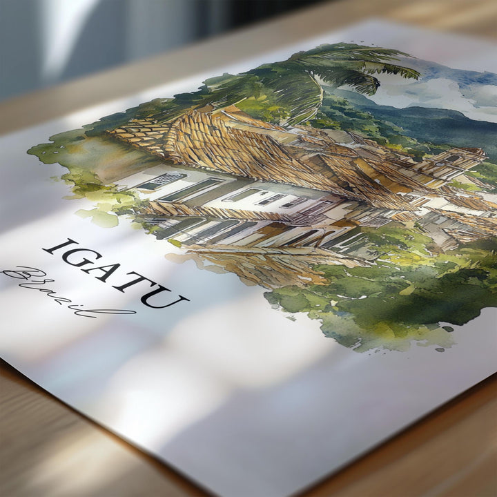 Igatu Brazil Wall Art, Igatu Ruins Print, Brazil Watercolor Art, Igatu Brazil Gift, Travel Print, Travel Poster, Housewarming Gift