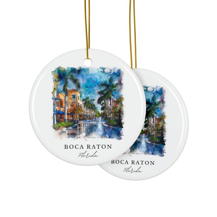 Boca Raton FL Ornament: Unique Boca Raton Souvenir, Boca Raton Xmas Decor, and Authentic Boca Raton Florida Gift