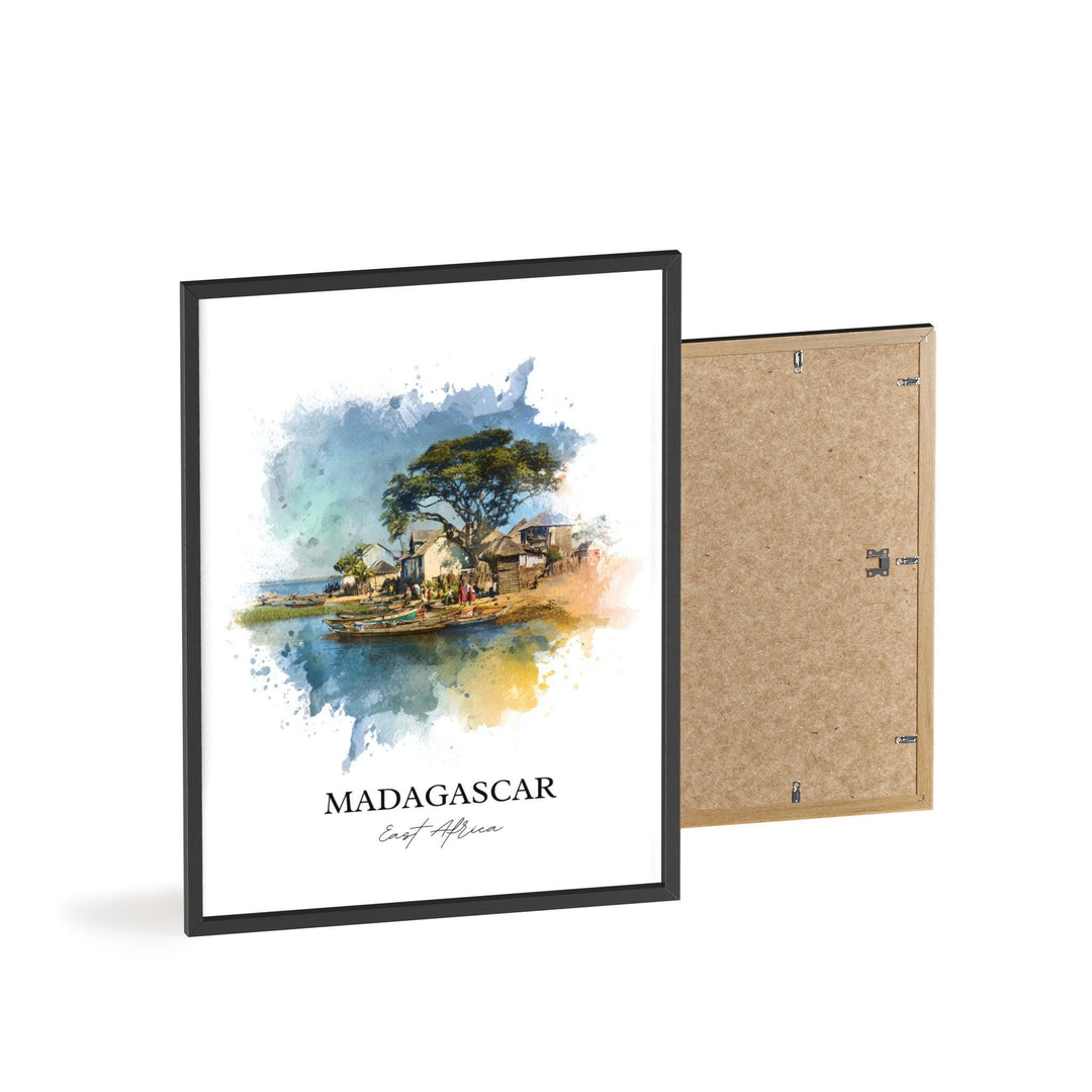 Madagascar Wall Art, Madagascar Print, Africa Watercolor Art, Eastern Africa Gift, Travel Print, Madagascar Travel Poster, Housewarming Gift