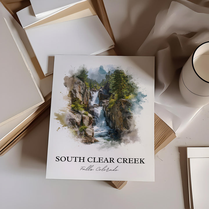South Clear Creek Falls Art, Creede CO Print, Colorado Artwork, South Clear Creek Falls Gift, Travel Print, Travel Poster, Housewarming Gift