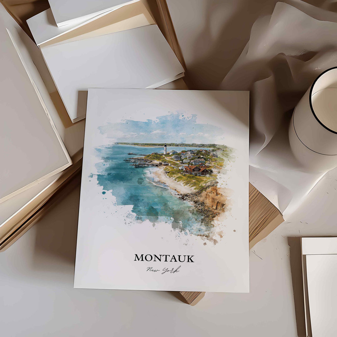 Montauk, NY – Watercolor Art Print