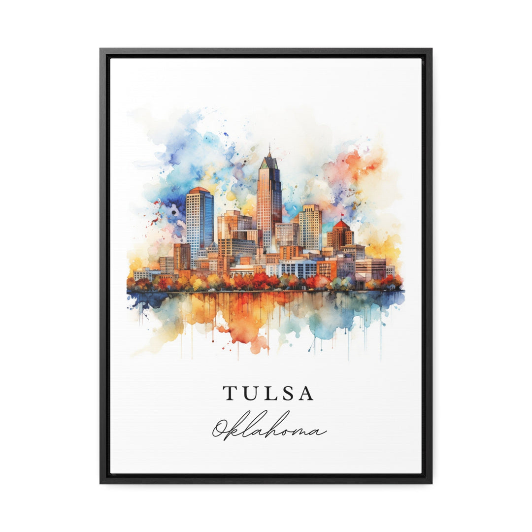 Tulsa OK Wall Art, Tulsa Print, Tulsa Watercolor Art, Tulsa Oklahoma Gift,