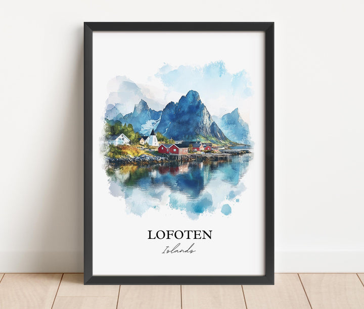 Lofoten Islands Wall Art, Vestvagoya Island Print, Norway Watercolor, Lofoten Islands Gift, Travel Print, Travel Poster, Housewarming Gift