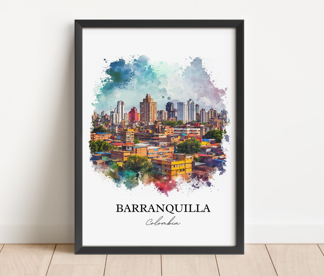 Barranquilla Wall Art, Colombia Print, Colombia Watercolor Art, Barranquilla Gift, Travel Print, Travel Poster, Housewarming Gift