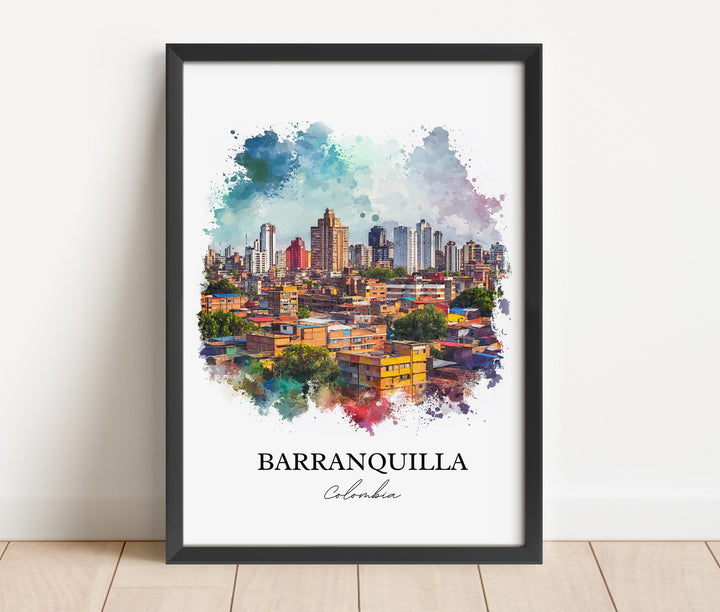 Barranquilla Wall Art, Colombia Print, Colombia Watercolor Art, Barranquilla Gift, Travel Print, Travel Poster, Housewarming Gift