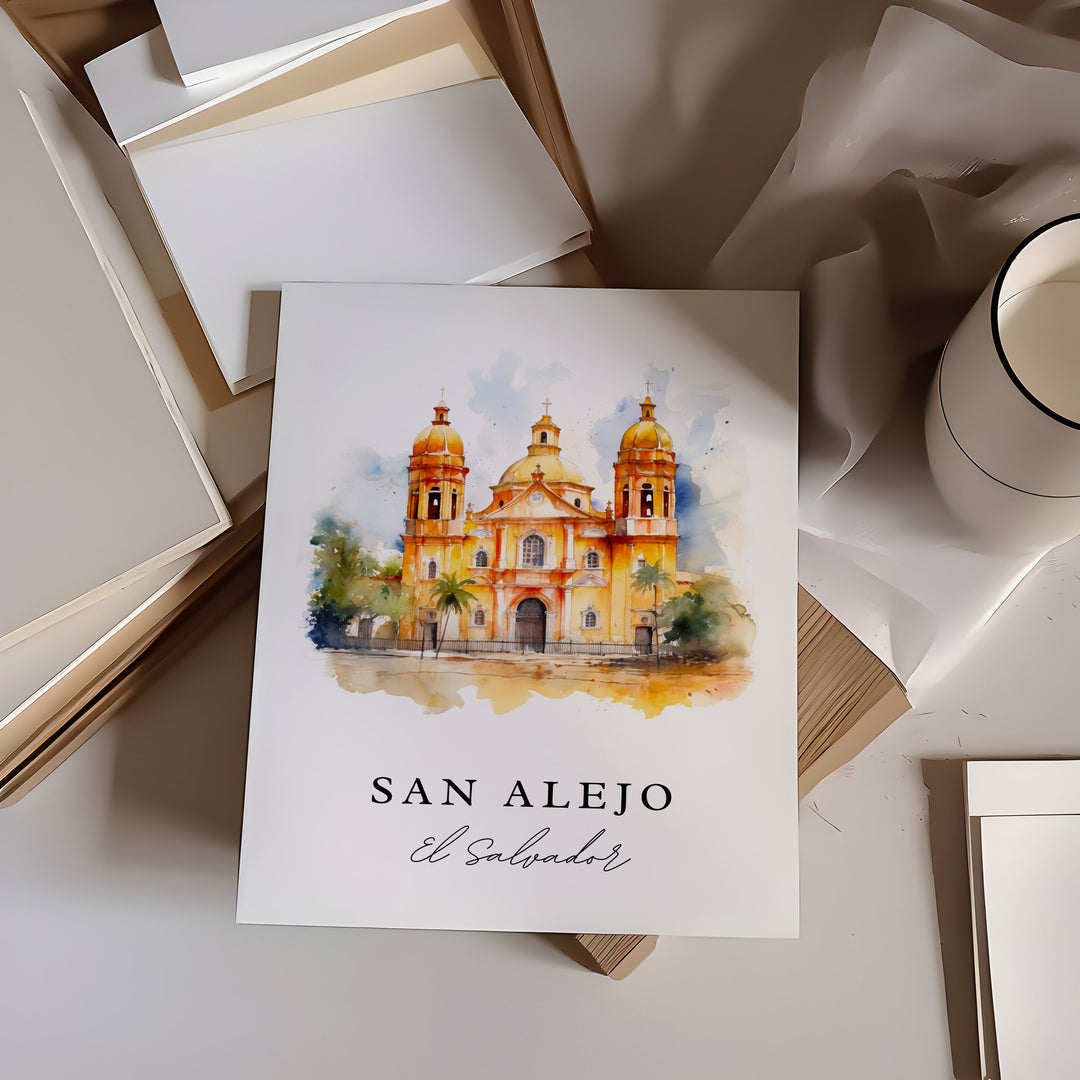 San Alejo El Salvador wall art - El Salvador, San Alejo poster print, San Alejo Wedding gift, Birthday present, Custom Text, Perfect Gift