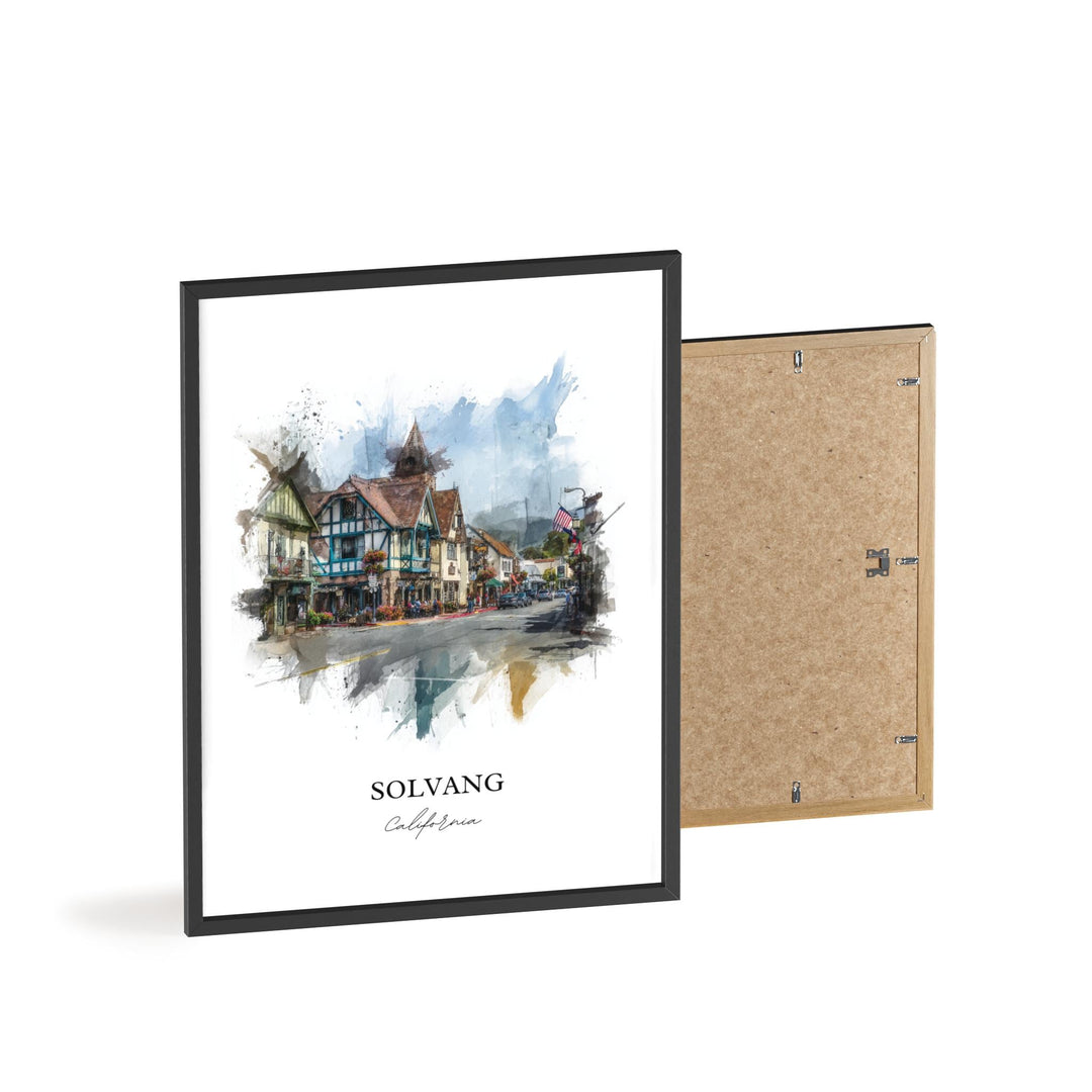 Solvang, California – Watercolor Art Print