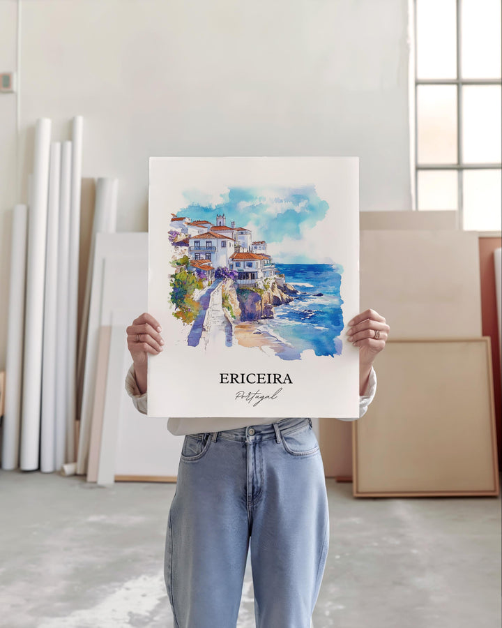 Ericeira, Portugal – Watercolor Art Print