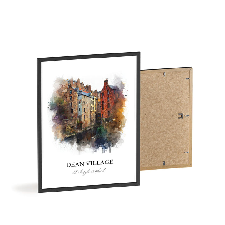 Dean Village, Edinburgh, Scotland – Watercolor Art Print